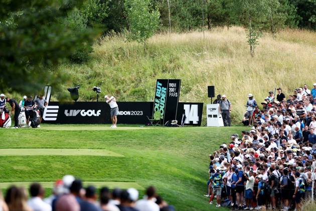 Mandatory Credit: Photo by James Marsh Shutterstock (13995948cc) Brendan Steele of USA and team Hyflyers tees off the 14th hole. LIV Golf Invitational London, Day Two, Golf, Centurion Club, Hemel Hempstead, UK - 08 Jul 2023 LIV Golf Invitational London, Day Two, Golf, Centurion Club, Hemel Hempstead, UK - 08 Jul 2023 Copyright: xJamesxMarsh Shutterstockx 13995948cc
