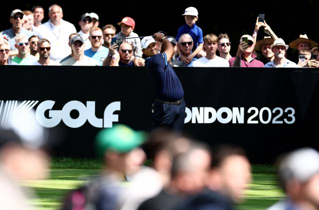 Mandatory Credit: Photo by James Marsh Shutterstock (13995950i) Patrick Reed of USA and team Aces during his round. LIV Golf Invitational London, Day Three, Golf, Centurion Club, Hemel Hempstead, UK - 09 Jul 2023 LIV Golf Invitational London, Day Three, Golf, Centurion Club, Hemel Hempstead, UK - 09 Jul 2023 Copyright: xJamesxMarsh Shutterstockx 13995950i