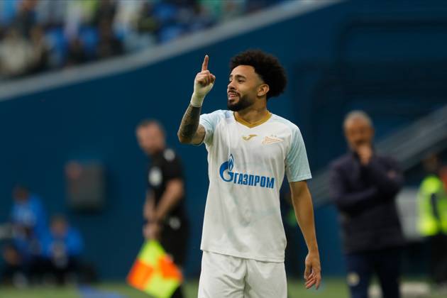 Zenit St. Petersburg v Fenerbahce SK - Pari Match Premier Claudinho of Zenit St. Petersburg gestures during the Pari Match Premier tournament match between FC Zenit Saint Petersburg and Fenerbahce SK on July 9, 2023 at Gazprom Arena in Saint Petersburg, Russia. Saint Petersburg Russia Copyright: xMikexKireevx originalFilename:kireev-zenitstp230709_npHUp