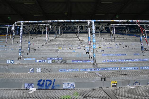 Overview of the stadium at the Böllenfalltor of SV Darmstadt 98 photographed at the soccer test match match Darmstadt 98 against Norwich City on 12 7 2023 in Darmstadt DFL DFB REGULATIONS PROHIBIT ANY USE OF PHOTOGRAPHS as IMAGE SEQUENCES and or QUASI VIDEO