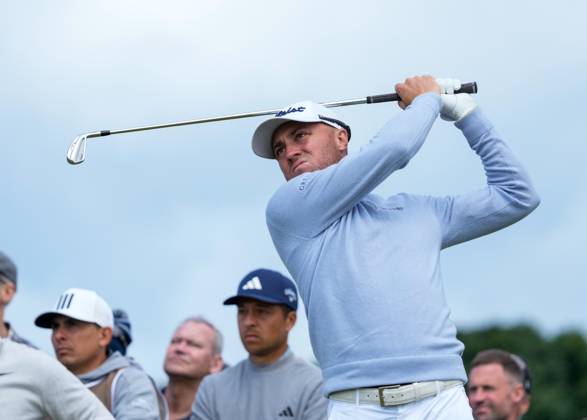 Mandatory Credit: Photo by Stuart Wallace Shutterstock (14003893y) Justin Thomas (USA) plays his tee shot on the 9th hole. Genesis Scottish Open, Day One, Golf, The Renaissance Club, North Berwick, UK - 13 Jul 2023 Genesis Scottish Open, Day One, Golf, The Renaissance Club, North Berwick, UK - 13 Jul 2023 Copyright: xStuartxWallace Shutterstockx 14003893y