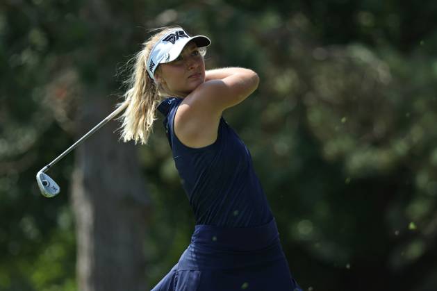 Dana Open Ellinor Sudow of Sweden tees off on the second hole during Day Two of the Dana Open at Highland Meadows Golf Club in Sylvania, Ohio USA, on Friday, July 14, 2023. Sylvania Ohio United States  Copyright: xJorgexLemusx originalFilename:lemus-danaopen230714_npsSJ.jpg