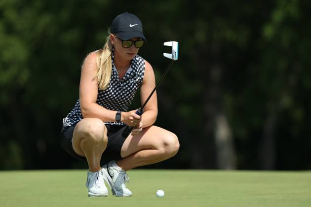 Dana Open Frida Kinhult of Sweden lines up her putt on the 18th green during Day Two of the Dana Open at Highland Meadows Golf Club in Sylvania, Ohio USA, on Friday, July 14, 2023. Sylvania Ohio United States  Copyright: xJorgexLemusx originalFilename:lemus-danaopen230714_np4ol.jpg