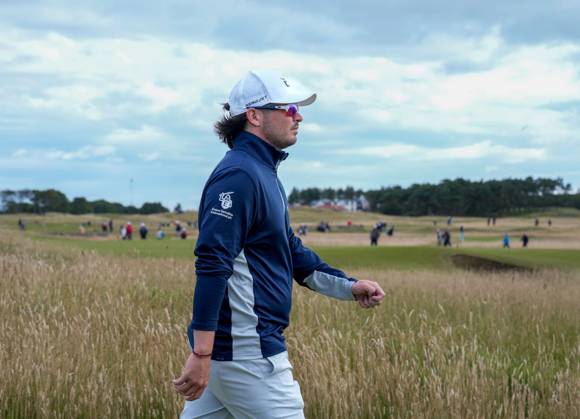 Mandatory Credit: Photo by Stuart Wallace Shutterstock (14003897b) Ewen Ferguson (SCO) walks towards the fairway on the 1st hole of his 3rd round. Genesis Scottish Open, Day Three, Golf, The Renaissance Club, North Berwick, UK - 15 Jul 2023 Genesis Scottish Open, Day Three, Golf, The Renaissance Club, North Berwick, UK - 15 Jul 2023 Copyright: xStuartxWallace Shutterstockx 14003897b
