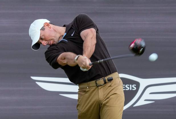 Mandatory Credit: Photo by Stuart Wallace Shutterstock (14003897m) Rory McIlroy (NIR) plays his tee shot at the 1st hole during the 3rd round. Genesis Scottish Open, Day Three, Golf, The Renaissance Club, North Berwick, UK - 15 Jul 2023 Genesis Scottish Open, Day Three, Golf, The Renaissance Club, North Berwick, UK - 15 Jul 2023 Copyright: xStuartxWallace Shutterstockx 14003897m
