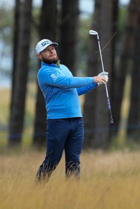 Mandatory Credit: Photo by Stuart Wallace Shutterstock (14003897v) Tyrrell Hatton (ENG) on the 1st hole during the 3rd round. Genesis Scottish Open, Day Three, Golf, The Renaissance Club, North Berwick, UK - 15 Jul 2023 Genesis Scottish Open, Day Three, Golf, The Renaissance Club, North Berwick, UK - 15 Jul 2023 Copyright: xStuartxWallace Shutterstockx 14003897v