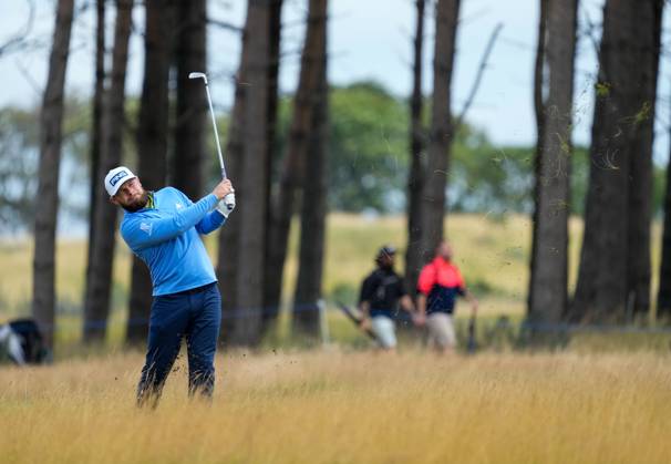 Mandatory Credit: Photo by Stuart Wallace Shutterstock (14003897w) Tyrrell Hatton (ENG) on the 1st hole during the 3rd round. Genesis Scottish Open, Day Three, Golf, The Renaissance Club, North Berwick, UK - 15 Jul 2023 Genesis Scottish Open, Day Three, Golf, The Renaissance Club, North Berwick, UK - 15 Jul 2023 Copyright: xStuartxWallace Shutterstockx 14003897w