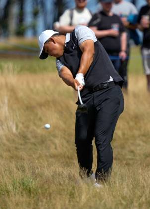 Mandatory Credit: Photo by Stuart Wallace Shutterstock (14003897z) Tom Kim (KOR) plays from the rough on the 15h hole during the 3rd round. Genesis Scottish Open, Day Three, Golf, The Renaissance Club, North Berwick, UK - 15 Jul 2023 Genesis Scottish Open, Day Three, Golf, The Renaissance Club, North Berwick, UK - 15 Jul 2023 Copyright: xStuartxWallace Shutterstockx 14003897z