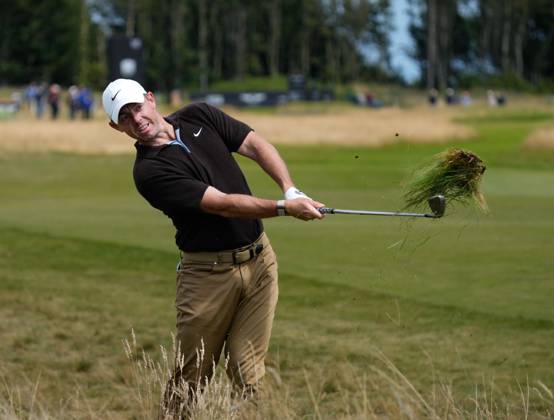 Mandatory Credit: Photo by Stuart Wallace Shutterstock (14003897ad) Rory McIlroy (NIR) plays from the rough on the 15h hole during the 3rd round. Genesis Scottish Open, Day Three, Golf, The Renaissance Club, North Berwick, UK - 15 Jul 2023 Genesis Scottish Open, Day Three, Golf, The Renaissance Club, North Berwick, UK - 15 Jul 2023 Copyright: xStuartxWallace Shutterstockx 14003897ad
