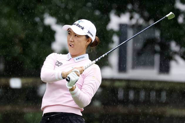 SYLVANIA, OH - JULY 15: LPGA, Golf Damen golfer Minjee Lee plays her second shot on the 11th hole during the third round of the Dana Open on July 15, 2023, at Highland Meadows Golf Club in Sylvania, Ohio. (Photo by Brian Spurlock Icon Sportswire) GOLF: JUL 15 LPGA Dana Open EDITORIAL USE ONLY Icon230715018