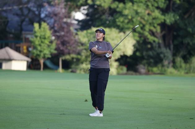 SYLVANIA, OH - JULY 15: LPGA, Golf Damen golfer Annie Park hits an iron shot during the third round of the Dana Open on July 15, 2023, at Highland Meadows Golf Club in Sylvania, Ohio. (Photo by Brian Spurlock Icon Sportswire) GOLF: JUL 15 LPGA Dana Open EDITORIAL USE ONLY Icon230715150
