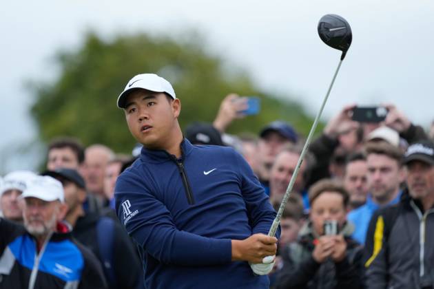 Mandatory Credit: Photo by Stuart Wallace Shutterstock (14003901z) Tom Kim (KOR) on the 2nd tee during the final round. Genesis Scottish Open, Day Four, Golf, The Renaissance Club, North Berwick, UK - 16 Jul 2023 Genesis Scottish Open, Day Four, Golf, The Renaissance Club, North Berwick, UK - 16 Jul 2023 Copyright: xStuartxWallace Shutterstockx 14003901z