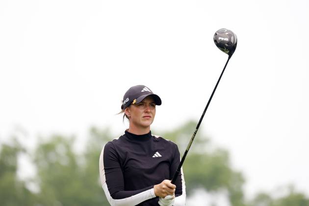 SYLVANIA, OH - JULY 15: LPGA, Golf Damen golfer Linn Grant plays her tee shot on the 5th hole during the final round of the Dana Open on July 16, 2023, at Highland Meadows Golf Club in Sylvania, Ohio. (Photo by Brian Spurlock Icon Sportswire) GOLF: JUL 15 LPGA Dana Open EDITORIAL USE ONLY Icon230716003
