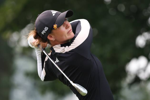 Dana Open Linn Grant of Sweden tees off on the second tee during the final round of the Dana Open at Highland Meadows Golf Club in Sylvania, Ohio USA, on Sunday, July 16, 2023. Sylvania Ohio United States  Copyright: xJorgexLemusx originalFilename:lemus-danaopen230716_npt9W.jpg