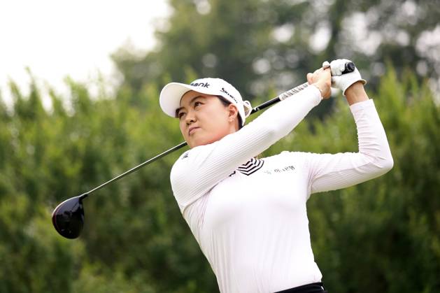 SYLVANIA, OH - JULY 15: LPGA, Golf Damen golfer Minjee Lee plays her tee shot on the 4th hole during the final round of the Dana Open on July 16, 2023, at Highland Meadows Golf Club in Sylvania, Ohio. (Photo by Brian Spurlock Icon Sportswire) GOLF: JUL 15 LPGA Dana Open EDITORIAL USE ONLY Icon230716018
