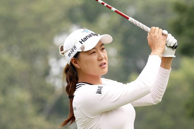SYLVANIA, OH - JULY 15: LPGA, Golf Damen golfer Minjee Lee plays her tee shot on the 3rd hole during the final round of the Dana Open on July 16, 2023, at Highland Meadows Golf Club in Sylvania, Ohio. (Photo by Brian Spurlock Icon Sportswire) GOLF: JUL 15 LPGA Dana Open EDITORIAL USE ONLY Icon230716029