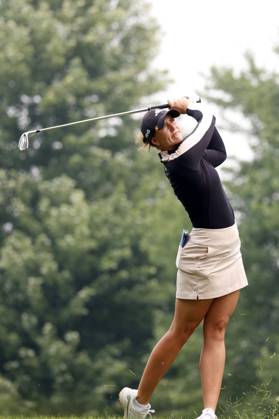 SYLVANIA, OH - JULY 15: LPGA, Golf Damen golfer Linn Grant plays an iron shot on the 5th hole during the Dana Open on July 16, 2023, at Highland Meadows Golf Club in Sylvania, Ohio. (Photo by Brian Spurlock Icon Sportswire) GOLF: JUL 15 LPGA Dana Open EDITORIAL USE ONLY Icon230716116