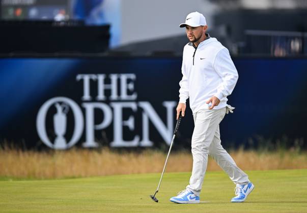 Mandatory Credit: Photo by Greig Cowie Shutterstock (14012011ce) Alan Fitzpatrick on the 1st Green The British Open Championship, Practice, Golf, Royal Liverpool Golf Club, Liverpool, UK - 17 Jul 2023 The British Open Championship, Practice, Golf, Royal Liverpool Golf Club, Liverpool, UK - 17 Jul 2023 Copyright: xGreigxCowie Shutterstockx 14012011ce