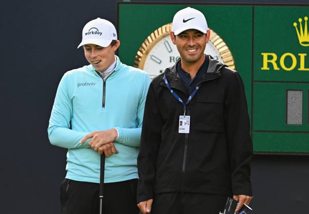 Mandatory Credit: Photo by Greig Cowie Shutterstock (14012011cm) Matt Fitzpatrick and Rory McIlroy s Caddy Harry Diamond on the 1st Tee The British Open Championship, Practice, Golf, Royal Liverpool Golf Club, Liverpool, UK - 17 Jul 2023 The British Open Championship, Practice, Golf, Royal Liverpool Golf Club, Liverpool, UK - 17 Jul 2023 Copyright: xGreigxCowie Shutterstockx 14012011cm