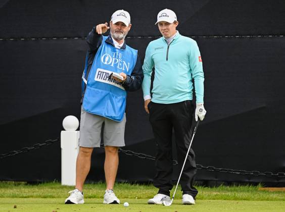 Mandatory Credit: Photo by Greig Cowie Shutterstock (14012011r) Matt Fitzpatrick on the 3rd Tee during Monday Practice with Caddy Billy Foster The British Open Championship, Practice, Golf, Royal Liverpool Golf Club, Liverpool, UK - 17 Jul 2023 The British Open Championship, Practice, Golf, Royal Liverpool Golf Club, Liverpool, UK - 17 Jul 2023 Copyright: xGreigxCowie Shutterstockx 14012011r