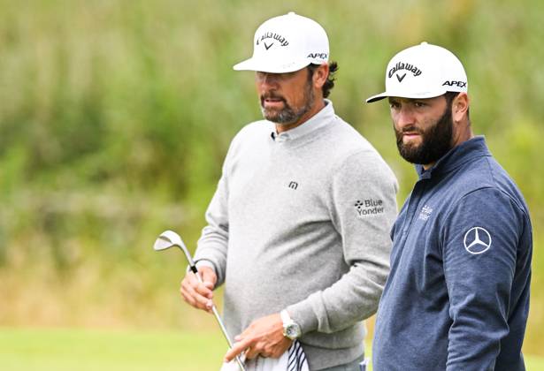 Mandatory Credit: Photo by Greig Cowie Shutterstock (14012011dv) Jon Rahm on the 13th Green The British Open Championship, Practice, Golf, Royal Liverpool Golf Club, Liverpool, UK - 17 Jul 2023 The British Open Championship, Practice, Golf, Royal Liverpool Golf Club, Liverpool, UK - 17 Jul 2023 Copyright: xGreigxCowie Shutterstockx 14012011dv