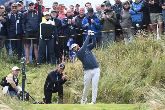 Mandatory Credit: Photo by Greig Cowie Shutterstock (14012011eh) Jon Rahm on the 14th Tee The British Open Championship, Practice, Golf, Royal Liverpool Golf Club, Liverpool, UK - 17 Jul 2023 The British Open Championship, Practice, Golf, Royal Liverpool Golf Club, Liverpool, UK - 17 Jul 2023 Copyright: xGreigxCowie Shutterstockx 14012011eh