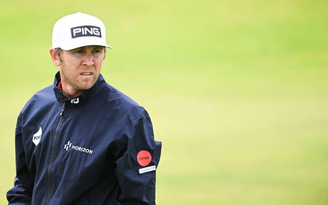 Mandatory Credit: Photo by Greig Cowie Shutterstock (14012011en) Seamus Power on the 13th Green The British Open Championship, Practice, Golf, Royal Liverpool Golf Club, Liverpool, UK - 17 Jul 2023 The British Open Championship, Practice, Golf, Royal Liverpool Golf Club, Liverpool, UK - 17 Jul 2023 Copyright: xGreigxCowie Shutterstockx 14012011en