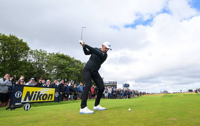 Mandatory Credit: Photo by Greig Cowie Shutterstock (14013394j) Marco Penge on the 5th Tee The British Open Championship, Practice, Golf, Royal Liverpool Golf Club, Liverpool, UK - 19 Jul 2023 The British Open Championship, Practice, Golf, Royal Liverpool Golf Club, Liverpool, UK - 19 Jul 2023 Copyright: xGreigxCowie Shutterstockx 14013394j