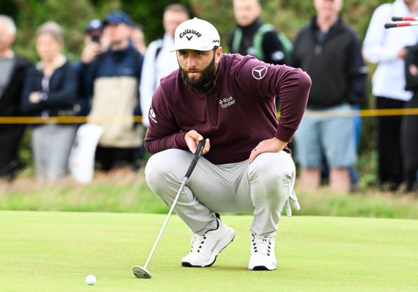 Mandatory Credit: Photo by Greig Cowie Shutterstock (14013394v) Jon Rahm on the 4th Green The British Open Championship, Practice, Golf, Royal Liverpool Golf Club, Liverpool, UK - 19 Jul 2023 The British Open Championship, Practice, Golf, Royal Liverpool Golf Club, Liverpool, UK - 19 Jul 2023 Copyright: xGreigxCowie Shutterstockx 14013394v