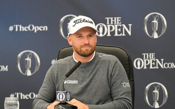 Mandatory Credit: Photo by Dave Shopland Shutterstock (14014730g) USA Open Golf Champion 2023 Wyndham Clark gives press conference, PK, Pressekonferenz The British Open Championship, Practice, Golf, Royal Liverpool Golf Club, Liverpool, UK - 19 Jul 2023 The British Open Championship, Practice, Golf, Royal Liverpool Golf Club, Liverpool, UK - 19 Jul 2023 Copyright: xDavexShopland Shutterstockx 14014730g
