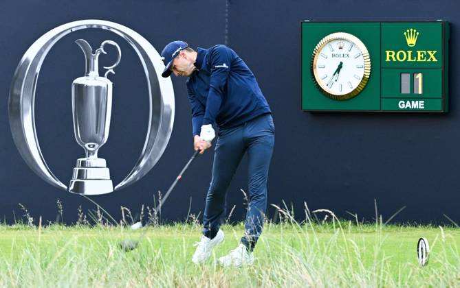 Mandatory Credit: Photo by Greig Cowie Shutterstock (14015622k) Matthew Jordan gets the 151st Open Championship underway in Group One. Rolex The British Open Championship, Day One, Golf, Royal Liverpool Golf Club, Liverpool, UK - 20 Jul 2023 The British Open Championship, Day One, Golf, Royal Liverpool Golf Club, Liverpool, UK - 20 Jul 2023  Copyright: xGreigxCowie Shutterstockx 14015622k