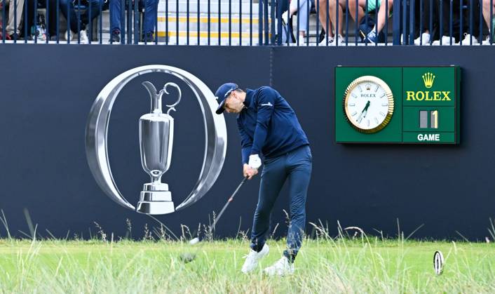 Mandatory Credit: Photo by Greig Cowie Shutterstock (14015622j) Matthew Jordan gets the 151st Open Championship underway in Group One. Rolex The British Open Championship, Day One, Golf, Royal Liverpool Golf Club, Liverpool, UK - 20 Jul 2023 The British Open Championship, Day One, Golf, Royal Liverpool Golf Club, Liverpool, UK - 20 Jul 2023  Copyright: xGreigxCowie Shutterstockx 14015622j