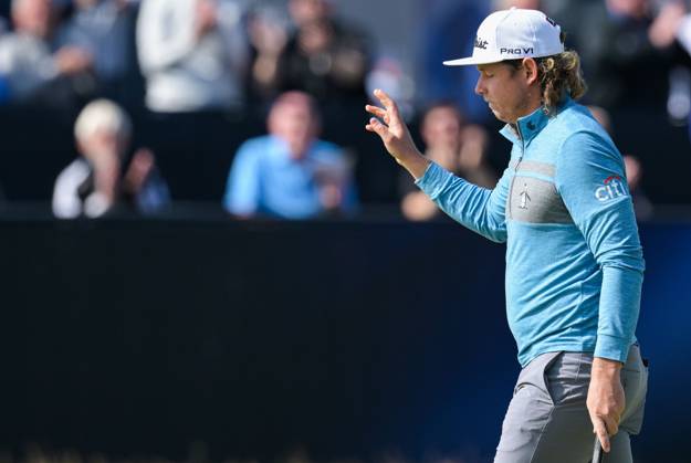 Mandatory Credit: Photo by Greig Cowie Shutterstock (14015622p) Cameron Smith on the 1st Green celebrates a Birdie The British Open Championship, Day One, Golf, Royal Liverpool Golf Club, Liverpool, UK - 20 Jul 2023 The British Open Championship, Day One, Golf, Royal Liverpool Golf Club, Liverpool, UK - 20 Jul 2023  Copyright: xGreigxCowie Shutterstockx 14015622p