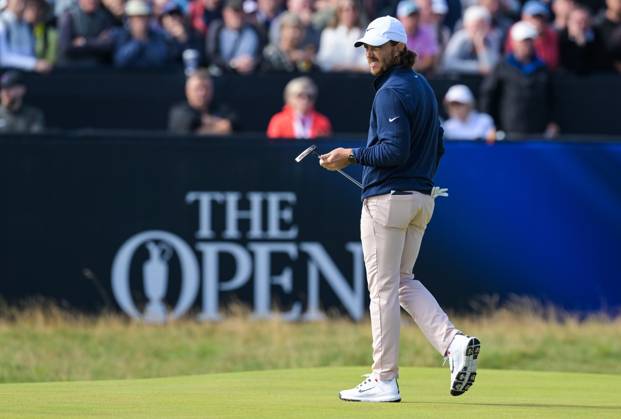 Mandatory Credit: Photo by Greig Cowie Shutterstock (14015622ad) Tommy Fleetwood on the 1st Green The British Open Championship, Day One, Golf, Royal Liverpool Golf Club, Liverpool, UK - 20 Jul 2023 The British Open Championship, Day One, Golf, Royal Liverpool Golf Club, Liverpool, UK - 20 Jul 2023  Copyright: xGreigxCowie Shutterstockx 14015622ad