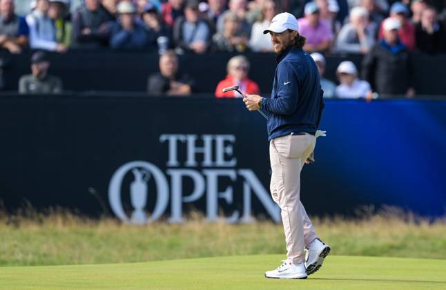 Mandatory Credit: Photo by Greig Cowie Shutterstock (14015622ae) Tommy Fleetwood on the 1st Green The British Open Championship, Day One, Golf, Royal Liverpool Golf Club, Liverpool, UK - 20 Jul 2023 The British Open Championship, Day One, Golf, Royal Liverpool Golf Club, Liverpool, UK - 20 Jul 2023  Copyright: xGreigxCowie Shutterstockx 14015622ae