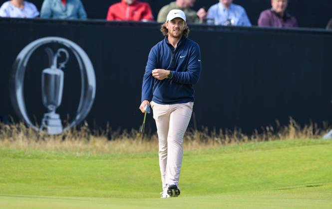 Mandatory Credit: Photo by Greig Cowie Shutterstock (14015622aq) Tommy Fleetwood on the 1st Green The British Open Championship, Day One, Golf, Royal Liverpool Golf Club, Liverpool, UK - 20 Jul 2023 The British Open Championship, Day One, Golf, Royal Liverpool Golf Club, Liverpool, UK - 20 Jul 2023  Copyright: xGreigxCowie Shutterstockx 14015622aq