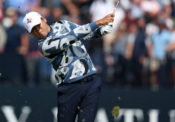 20th July 2023; Royal Liverpool Golf Club, Hoylake, Merseyside, England: The Open Championship Round 1; Si Woo Kim (KOR) hits his tee shot at the 4th hole  ActionPlus12532849 DavidxBlunsden