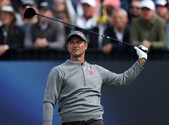 20th July 2023; Royal Liverpool Golf Club, Hoylake, Merseyside, England: The Open Championship Round 1; Adam Scott (AUS) reacts after his tee shot on the 8th hole  ActionPlus12532858 DavidxBlunsden