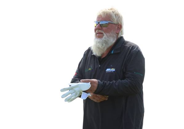 American John Daly on the second hole on the first day at the 151st Open Championship at Royal Liverpool Golf Club in Hoylake, England on Thursday, July 20, 2023.  LON2023072062 HUGOxPHILPOTT