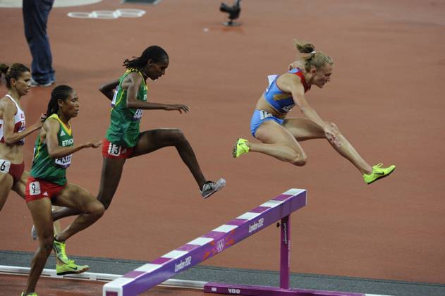 Olympics 2012- Yuliya Zaripova Wins Gold in the 3000m Steeplechase Yuliya Zaripova of Russia wins gold in the women s 3000m steeplechase final at Olympic Stadium during the 2012 Summer Olympic Games, Olympische Spiele, Olympia, OS in London, UK, Monday, August 6, 2012. Photo by Henri Szwarc ABACAPRESS.COM London United Kingdom  Copyright: xSzwarcxHenri ABACAx 330245_006 SzwarcxHenri ABACAx 330245_006