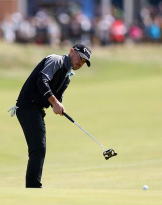 21st July 2023; Royal Liverpool Golf Club, Hoylake, Merseyside, England: The Open Championship Round 2 ; Brian Harman (USA) putts from the front of the green at the 14th hole  ActionPlus12533511 DavidxBlunsden