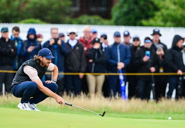 Mandatory Credit: Photo by Greig Cowie Shutterstock (14015635bp) Tommy Fleetwood on the 2nd Green The British Open Championship, Day Three, Golf, Royal Liverpool Golf Club, Liverpool, UK - 22 Jul 2023 The British Open Championship, Day Three, Golf, Royal Liverpool Golf Club, Liverpool, UK - 22 Jul 2023 Copyright: xGreigxCowie Shutterstockx 14015635bp