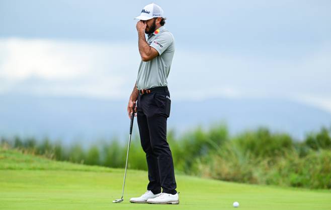 Mandatory Credit: Photo by Greig Cowie Shutterstock (14015635cj) Max Homa looks dejected on the 14th Green The British Open Championship, Day Three, Golf, Royal Liverpool Golf Club, Liverpool, UK - 22 Jul 2023 The British Open Championship, Day Three, Golf, Royal Liverpool Golf Club, Liverpool, UK - 22 Jul 2023 Copyright: xGreigxCowie Shutterstockx 14015635cj