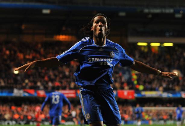 UEFA Champions League Soccer match, Semi Final, Chelsea vs Liverpool Chelsea s Didier Drogba celebrates after the final whistle during the UEFA Champions League Soccer match, Semi Final, Second Leg, Chelsea vs Liverpool at the Stamford Bridge in London, UK on April 30, 2008. Chelsea won 3-2. Chelsea reach his first Champions League final. Photo by Steeve McMay Cameleon ABACAPRESS.COM London - Copyright: xMcMayxSteve ABACAx 151133_46 McMayxSteve ABACAx 151133_46