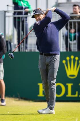 29th July 2023; Royal Porthcawl, Porthcawl, Bridgend, Wales: Senior Open Championship, Round 3; Australia& x2019;s Stuart APPLEBY tees of at the first.  ActionPlus12536829 DanxMinto