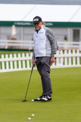 29th July 2023; Royal Porthcawl, Porthcawl, Bridgend, Wales: Senior Open Championship, Round 3; Miguel Angel JIMENEZ on the practice green.  ActionPlus12536837 DanxMinto
