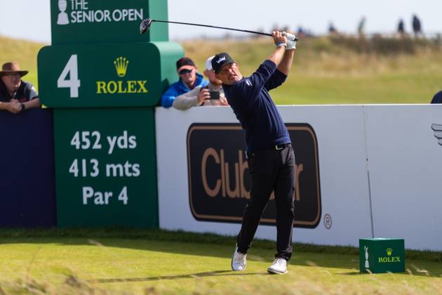 29th July 2023; Royal Porthcawl, Porthcawl, Bridgend, Wales: Senior Open Championship, Round 3; Germany& x2019;s Alex CEJKA drives off the fourth tee.  ActionPlus12537129 DanxMinto