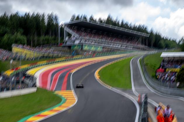 STAVELOT, BELGIUM: Lewis Hamilton, racing for the Mercedes F1 team during the 2023 Formula 1 Belgian Grand Prix at the Circuit de Spa-Francorchamps in Stavelot, Belgium