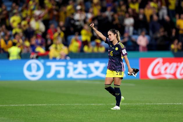 SYDNEY, AUSTRALIA - JULY 30: Daniela Montoya of Colombia gives thumbs up the crowd during the Women s World Cup football match between Germany and Colombia at Allianz Stadium on July 30, 2023 in Sydney, Australia. (Photo by Damian Briggs Speed Media Icon Sportswire) SOCCER: JUL 30 Women s World Cup - Germany vs Colombia EDITORIAL USE ONLY Icon2307300249