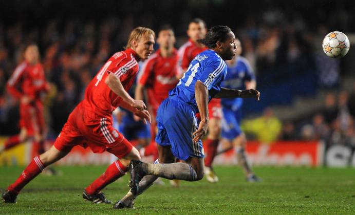 UEFA Champions League Soccer match, Semi Final, Chelsea vs Liverpool Chelsea s Didier Drogba during the UEFA Champions League Soccer match, Semi Final, Second Leg, Chelsea vs Liverpool at the Stamford Bridge in London, UK on April 30, 2008. Chelsea won 3-2. Chelsea reach his first Champions League final. Photo by Steeve McMay Cameleon ABACAPRESS.COM London - Copyright: xMcMayxSteve ABACAx 151133_40 McMayxSteve ABACAx 151133_40